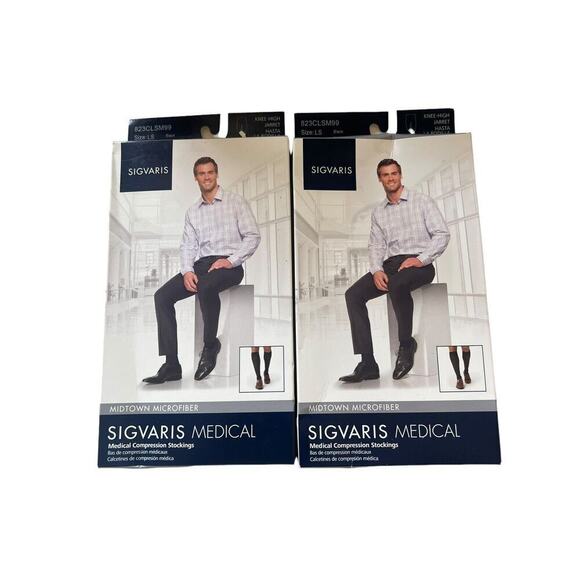 Sigvaris Midtown Men's Microfiber 30-40 mmHg Medical Compression Stockings - Picture 1 of 5